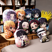 45cmDemon Slayer Anime Plush Toys Nezuko Q Version Sitting Position Stuffed Plush Doll Tanjiro Zenitsu Douma Cartoon Gift Pillow