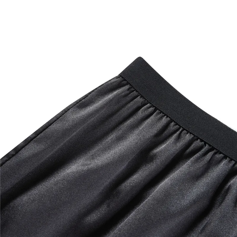 Women Half Slip Underskirt Solid Color Elastic Waist Inner Lining Midi Skirt Long Underskirt for Ladies Spring Autumn Clothing