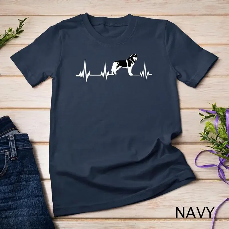 Heartbeat Siberian Husky Dog T Shirt Funny Lover