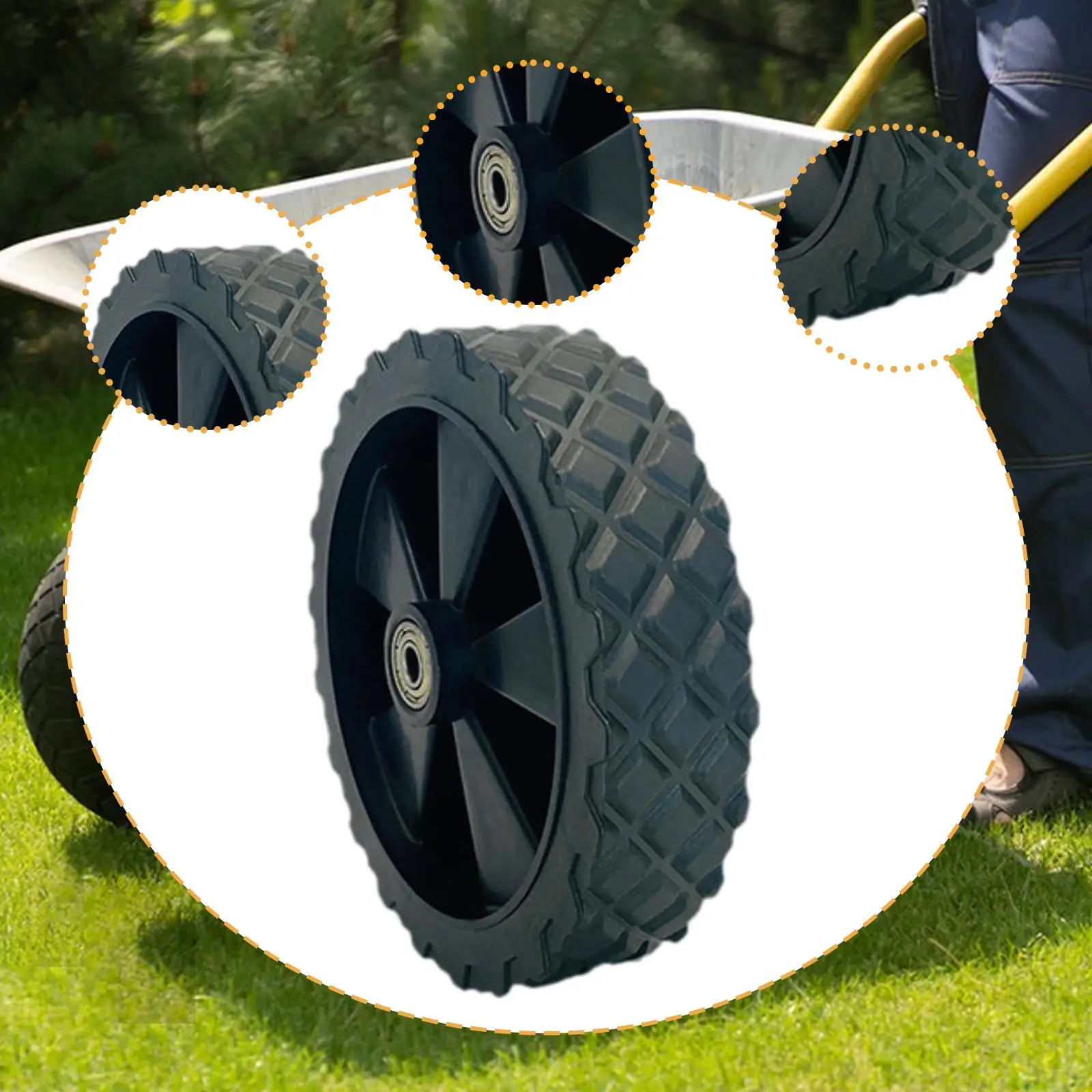 

Hand Truck Wheel Wheelbarrow Wheel Heavy Duty Quick Installation Grill Wheel for Air Trailer Accessories