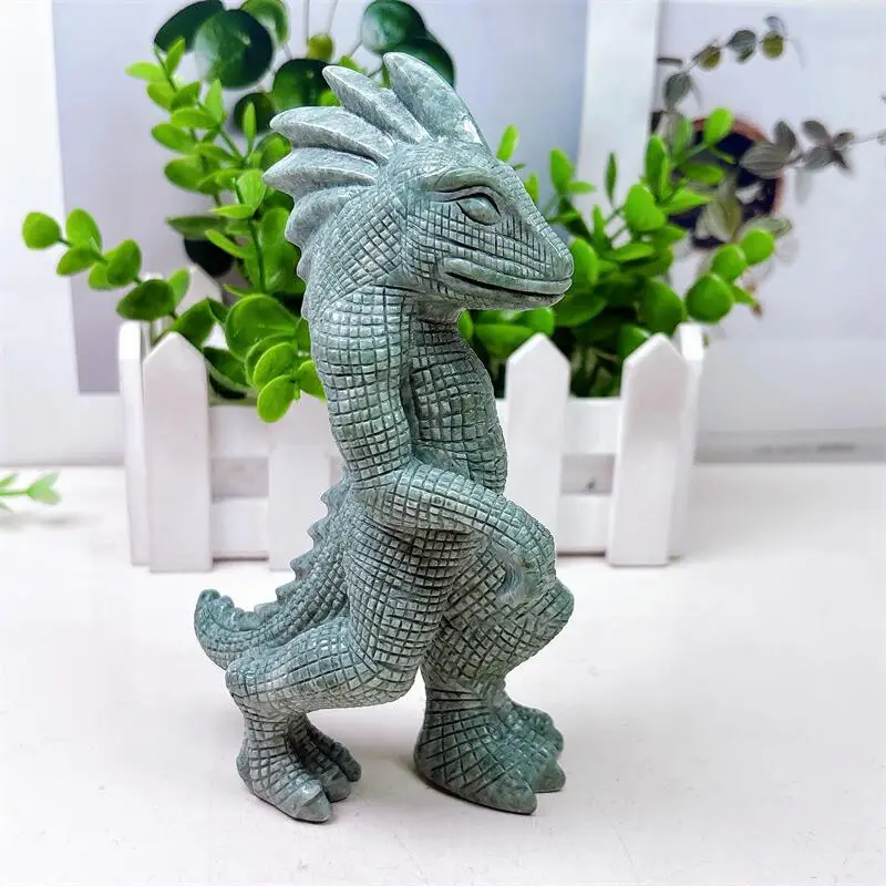 

Natural Jade Lizard Man Carving Healing Crystal Carving Feng Shui Aesthetic Fengshui Home Decoration Reiki Gift 1pcs