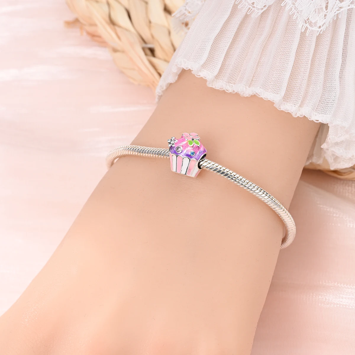 Fruit Strawberry and Cake Dim Sum Dangle Charm Beads Fits 3mm Bracelet Necklace For Women Pendant Bead Luxury DIY Jewelry Making - view 4