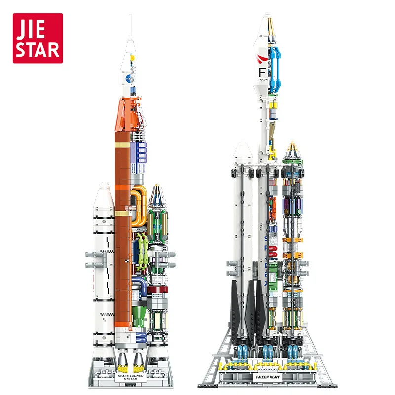 

Building blocks rocket model science education toys decoration early education assembly DIY heavy rocket model JJ9030