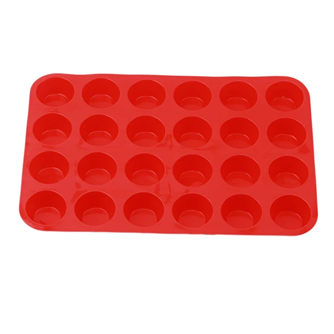 24-Hole Cake Mold Silicone Soap Cookies Cupcake Bakeware Pan Tray Mould Home Mini Muffin Cup 3D Non-stick Jelly&Candy Mold image 3