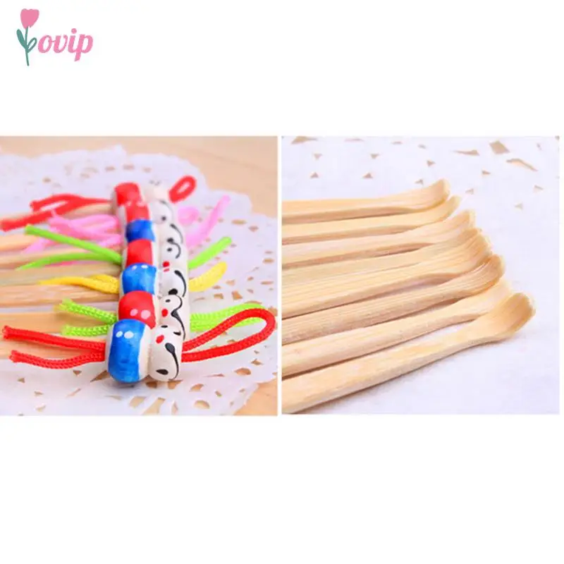 Cute 5pcs Handmade Bamboo Oriental Doll Clean Ear Pick Wax Remover Cleaner strumento per la cura dell'orecchio