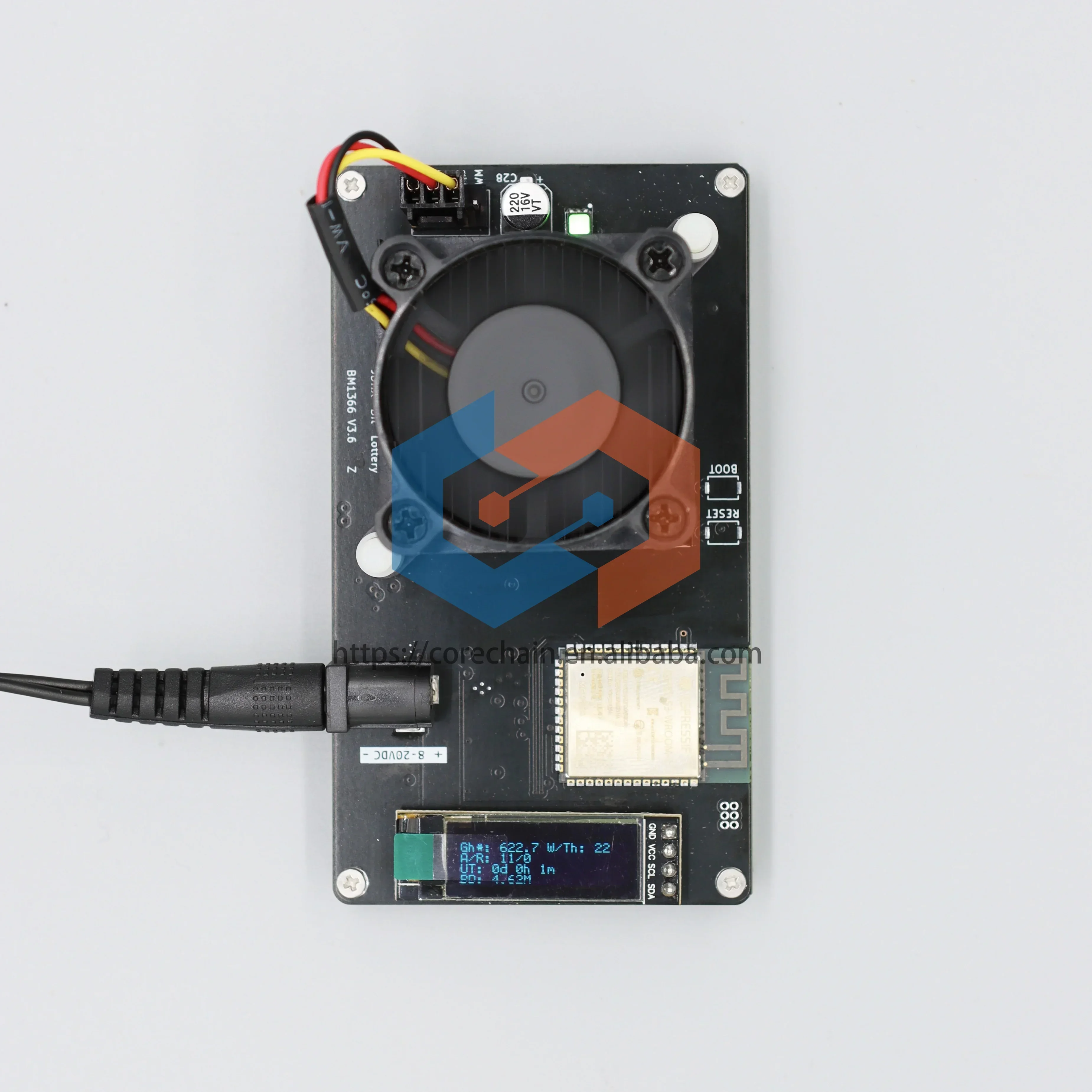 Kit fai da te transfrontaliero Bitaxe Ultra 500GH/S BM1366 Chip Asic Sha256 Mini server ASIC open source con alimentatore