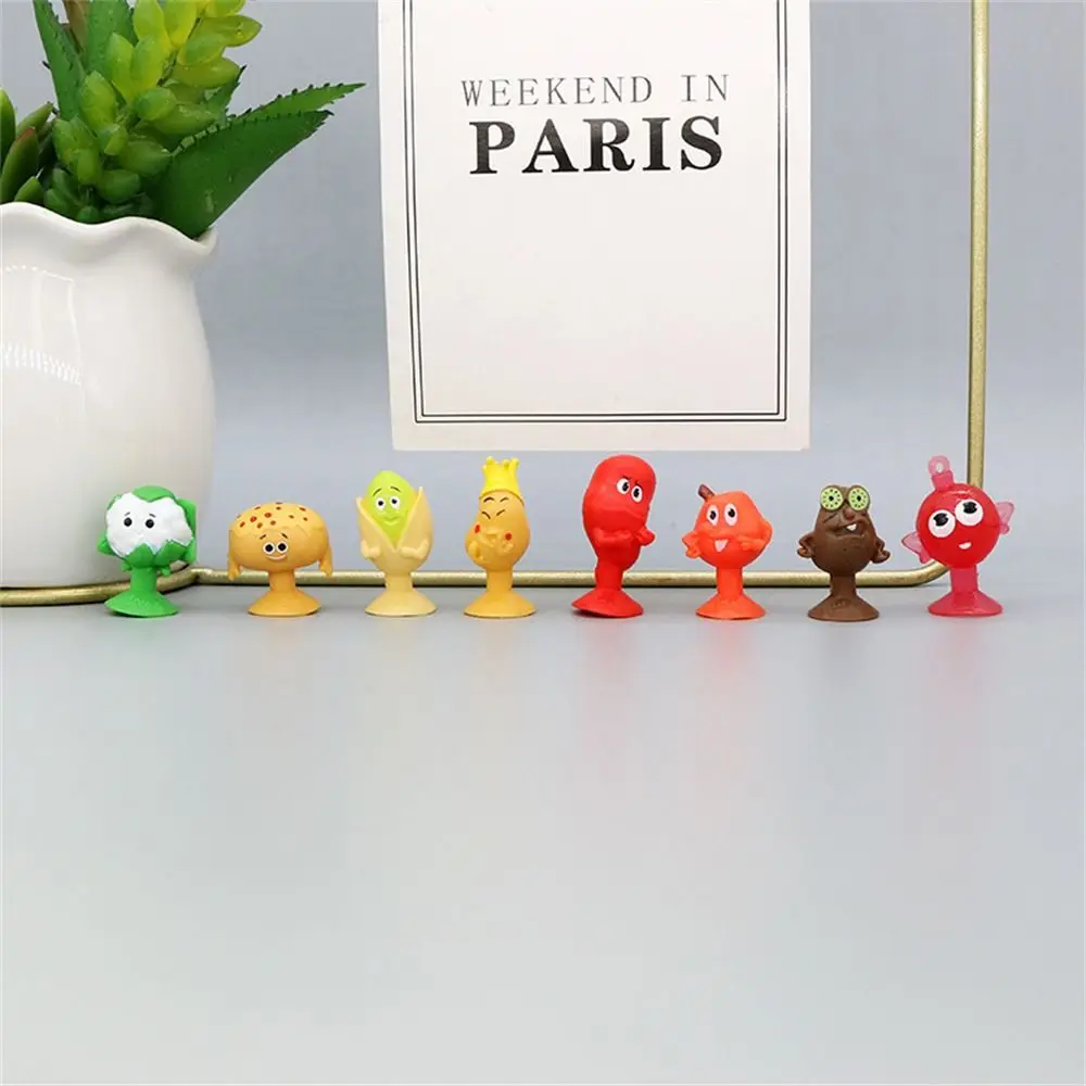 Fruit Minifigure Mini Sucker Dolls Action Figure Capsule Toys Vegetable Sucker Toys Silicone Models Suction Cup Puppets