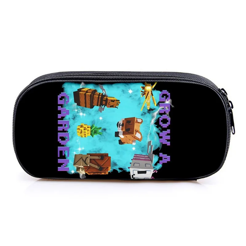 3D Nuovo Roblox Grow A Garden Astuccio monostrato Poliestere Verticale Quadrato Borsa per cancelleria Astuccio per matite Necessità per studenti