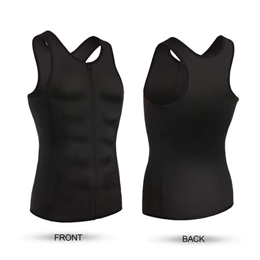 Compressed Men Shapewear Compression Design Front Zipper Slimming Body Shaper Sleeveless Tank Cut With Zipper Zipper Underwear