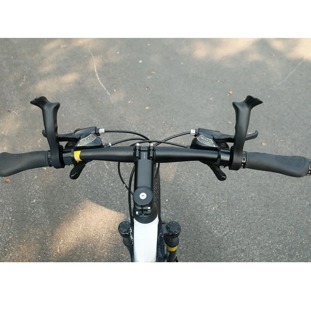 

For Mountain Bike Riders 156mm Horn-Shaped Deputy Handle Bar Ends Grips Fits 21.8-22.2mm Bars No Existing Grip Removal Needed