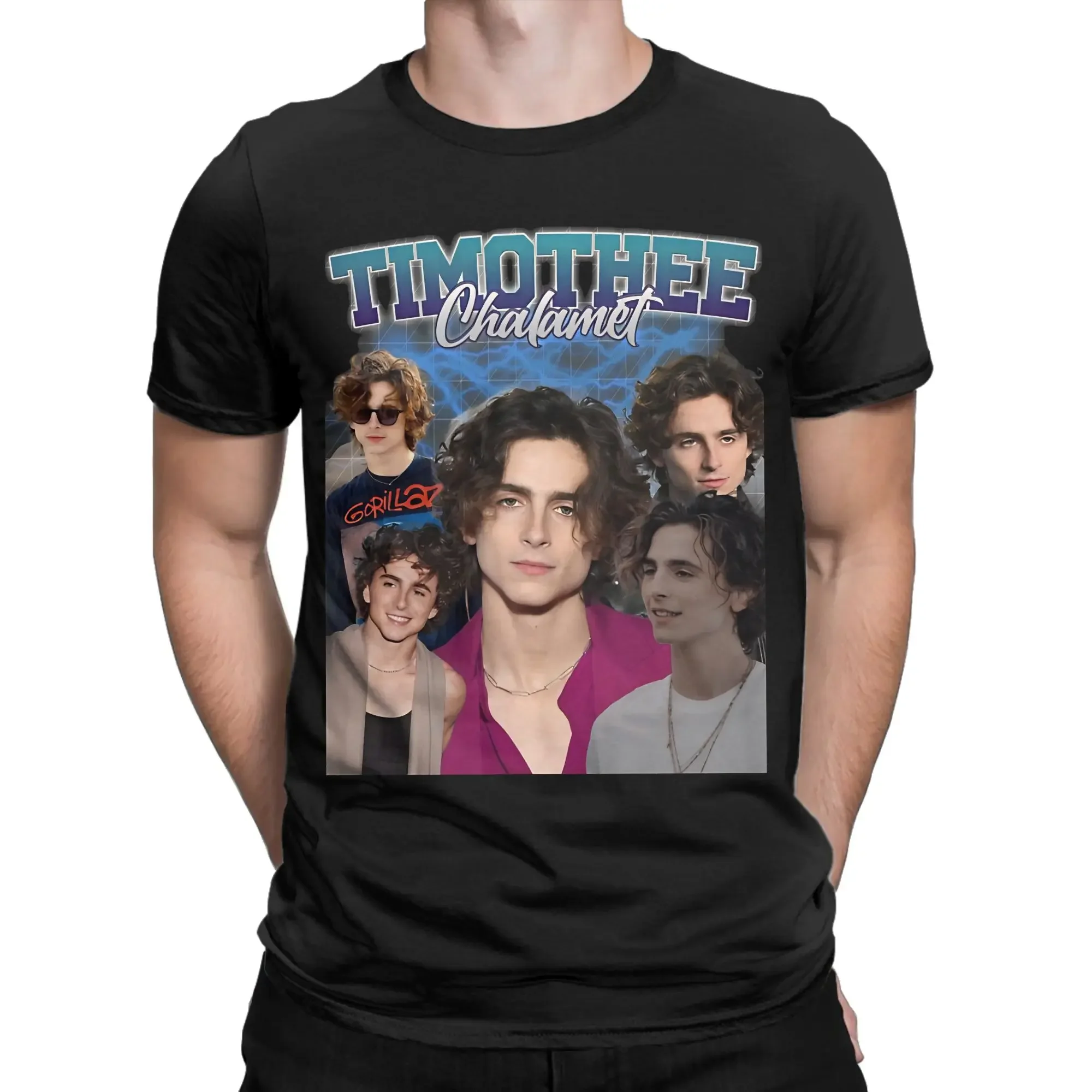 Timothee Chalamet American Actor T-Shirts Men  Funny Pure Cotton Tee Shirt O Neck Short Sleeve T Shirts Summer Clothing