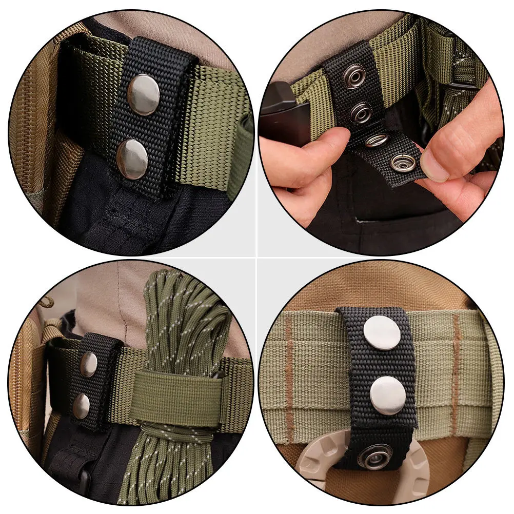 6個のタクティカルベルトキーパー、ナイロン製ヘビーデューティダブルスナップ、アウトドアキャンプ、ハイキング、法執行機関での使用に最適