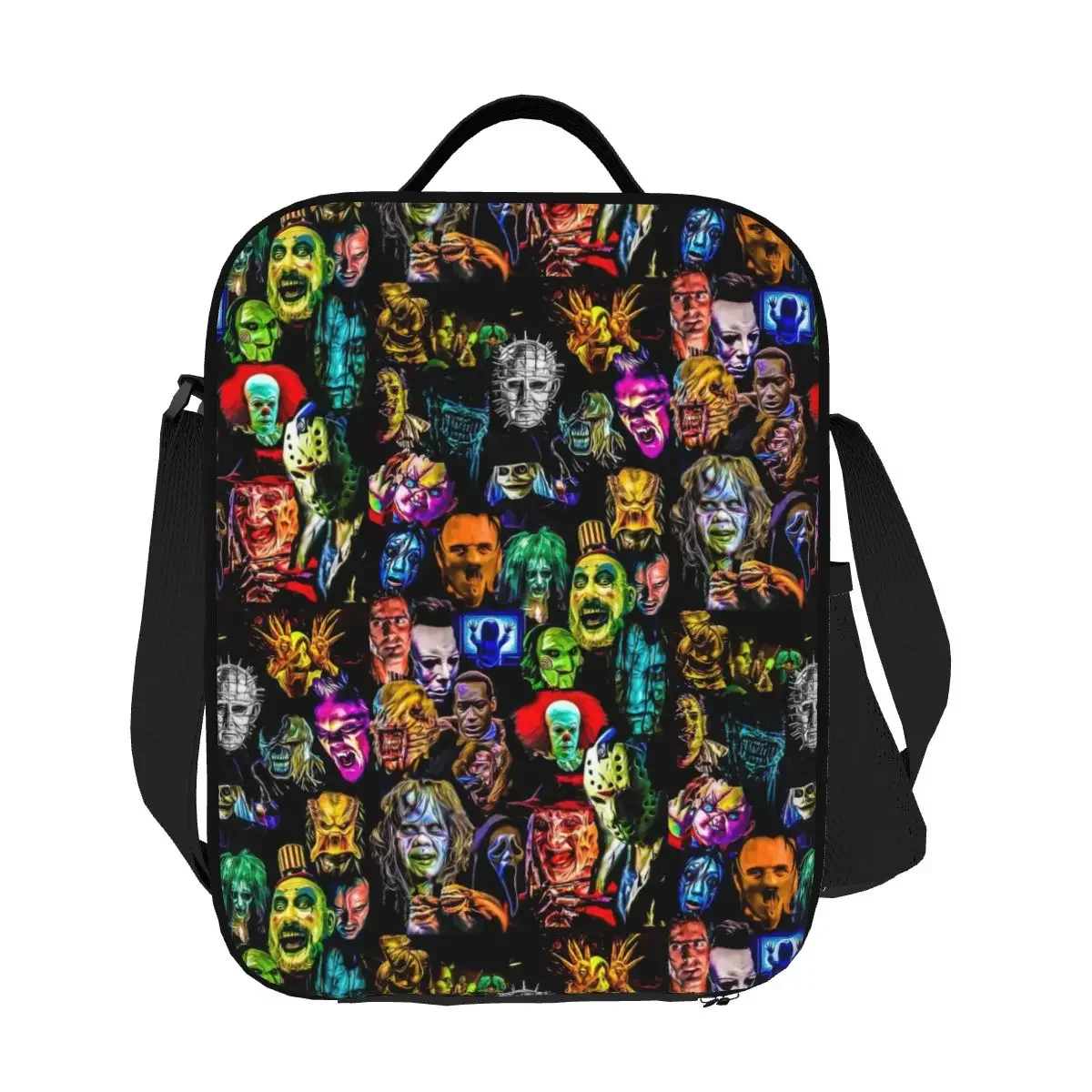 Custom Horror Film Baddies Legends Lunch Bag Men Women Cooler Thermal Insulated Lunch Boxes for Student School