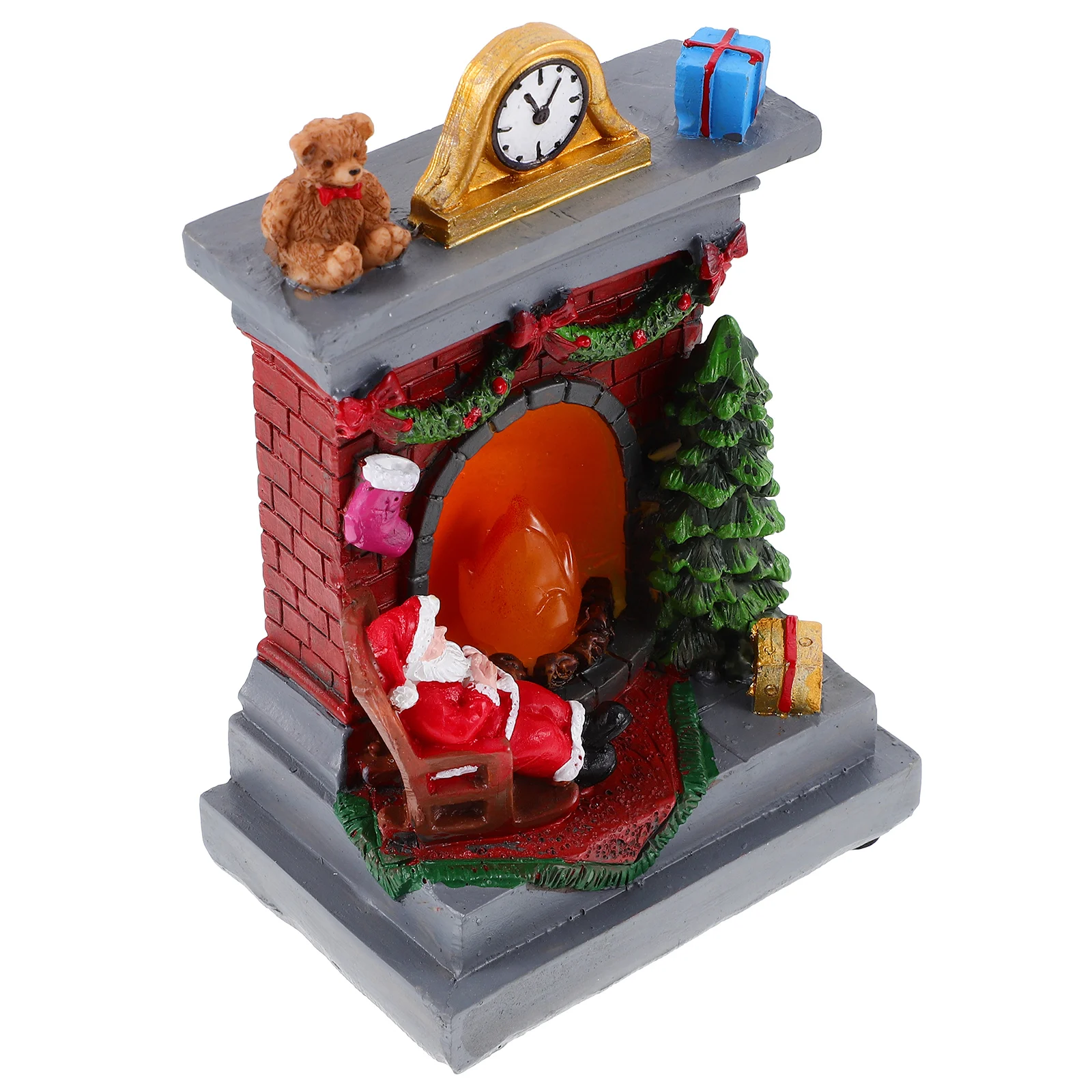 

Glowing Santa Resin naments Fireplace Night Light Decorations Delicate Table Lamp Reusable Holiday GiftsVintage Christmas
