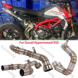 Motorcycle Exhaust Pipe For Ducati Hypermotard 950 2019 2020 2021 Slip on Muffler Mid Link Pipe