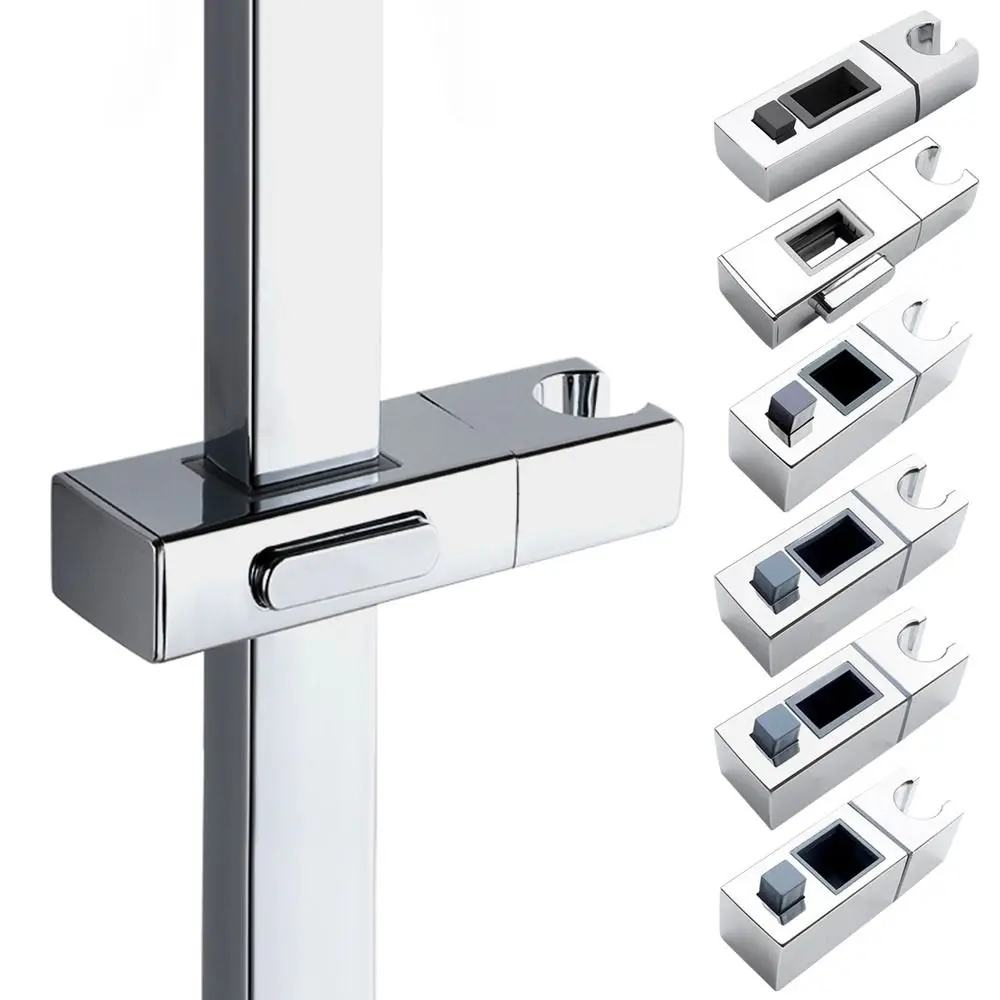 

Useful Shower Head Holder Replacement Adjustable Rotatable Bathroom Slide Bar Shelf Square Pipe Sprayer Fixed Base Hardware