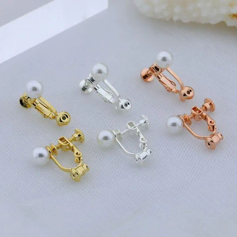 A52E DIY handgefertigte Clip-on-Ohrring-Konverter, Schraub-Ohrclip-Konverter, verwandeln Sie Ohrstecker mit silberner Nadel in – Detail 9