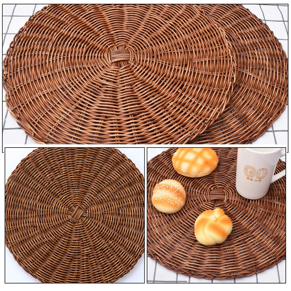 

Wear-Resistant Heat-Resistant Household Placemat Woven Dining Mat Anti-Skid Table Mat Decorative Placemat for Dinner Supplies