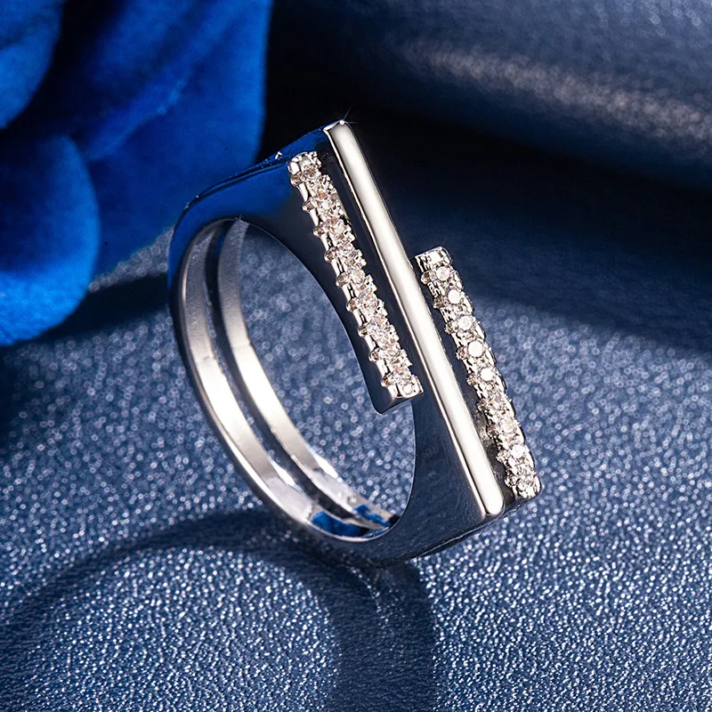 New 2026 Collection - Famous Jewelry Designer - Double-layer Full-diamond Open-ended Neutral Ring - for Weekend Party Jewelry