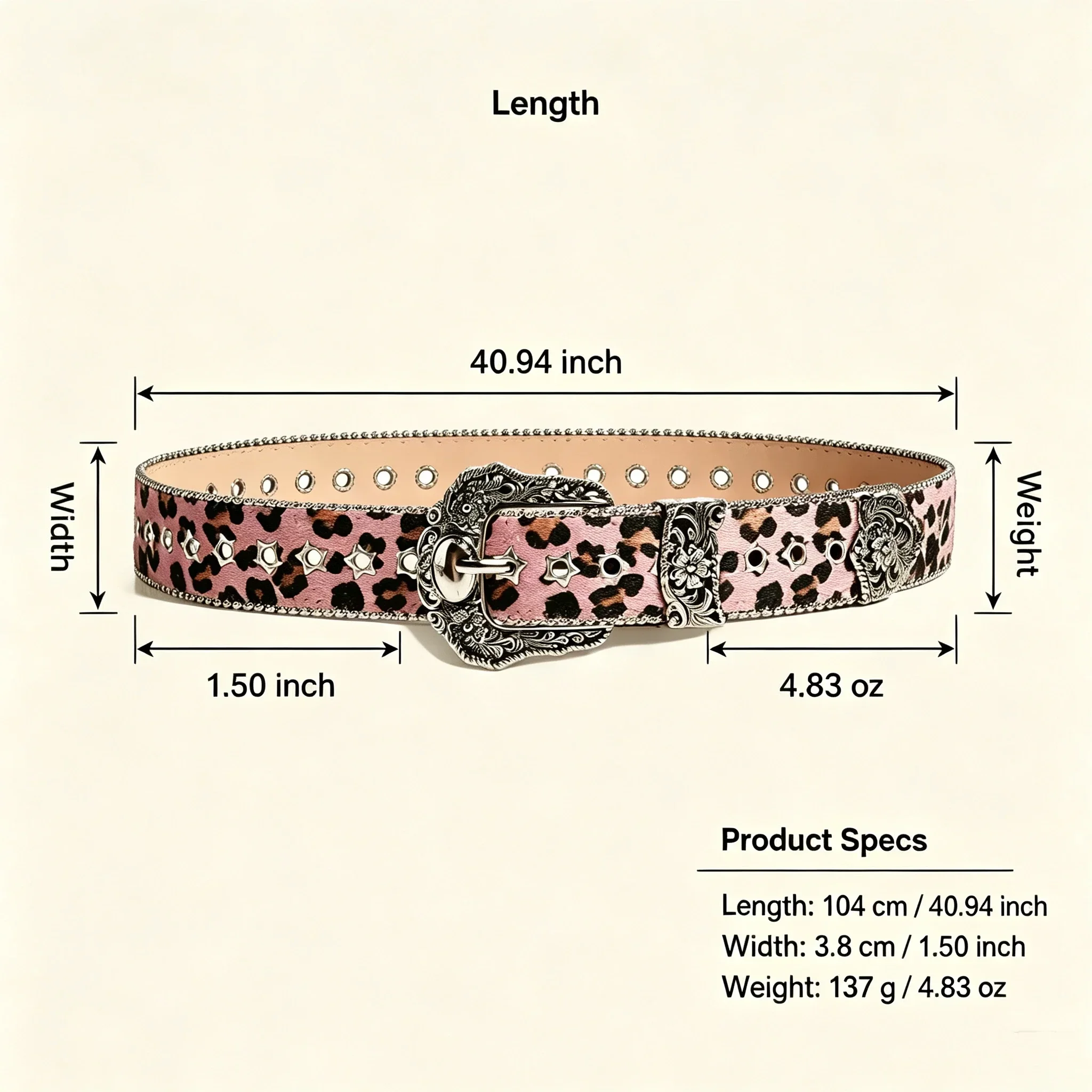 New Western and European Retro Star-Shaped Cutout  Pink Matte Personalized Subcultural Pink Designer Belt