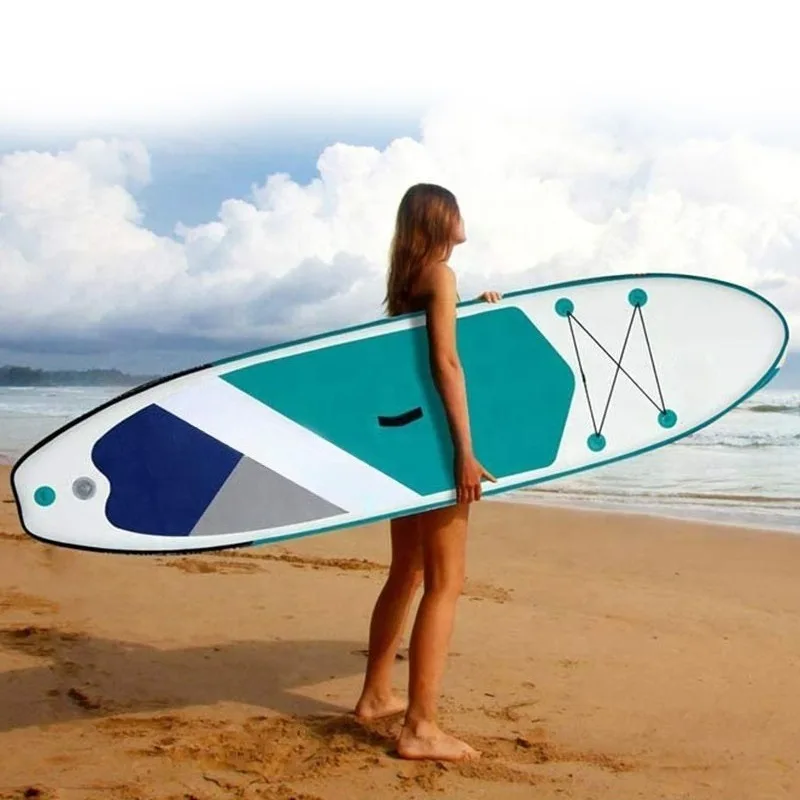 

Durable, inflatable stand-up paddleboard with a compact, foldable design, ideal for daily exercise on open waters outdoors