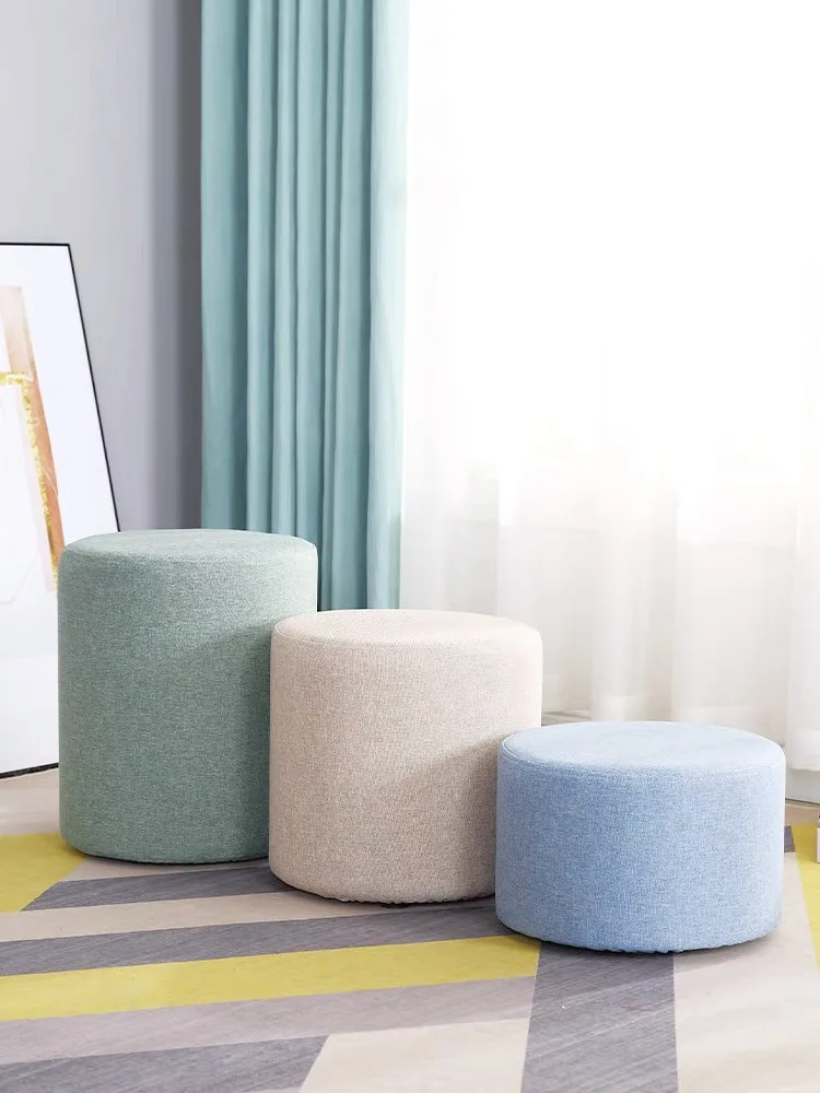 غرفة المعيشة الديكور المخملية الناعمة جولة مسند القدمين غرفة المعيشة البراز العثماني، الذهبي