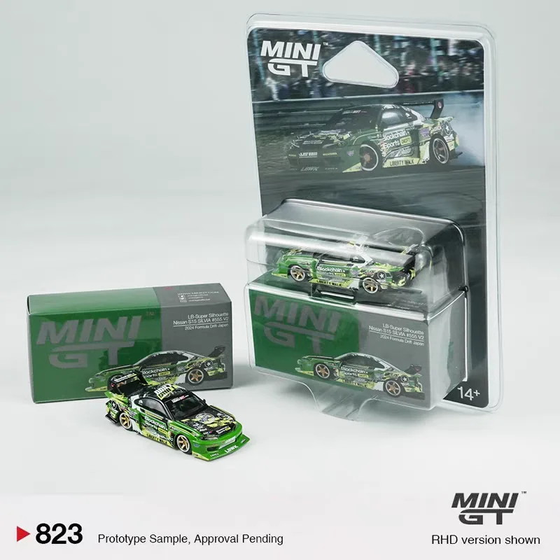 

MINIGT 1:64 Nissan LB-Super Silhouette S15 SILVIA #555 V2 2024 MGT00823-CH Car Alloy Toys Diecast Metal Model for Children
