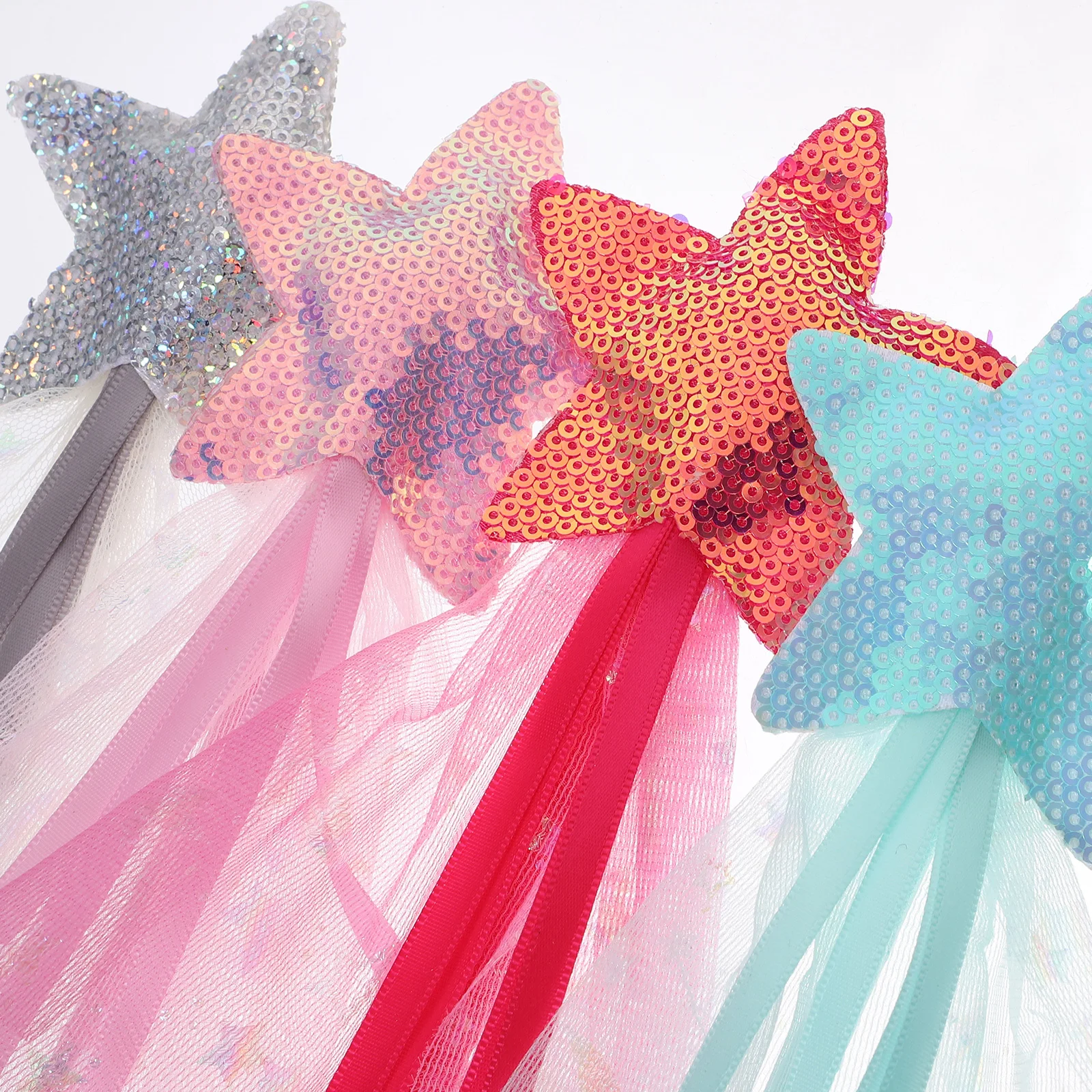 

4Pcs Wands Star Wands Colorful Glitter Princess Dress-Up Party Wand Birthday Gift Fairy Wand