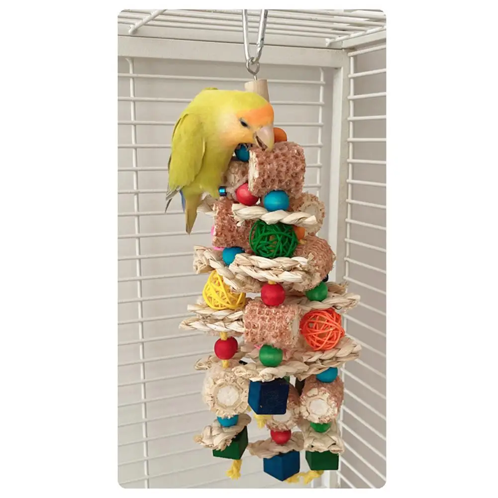 Parrot Toys Bird Toys Natural Corn Cob Bird Chew Toys For Small Medium-Sized Macaws Cockatoos African Grey Bird