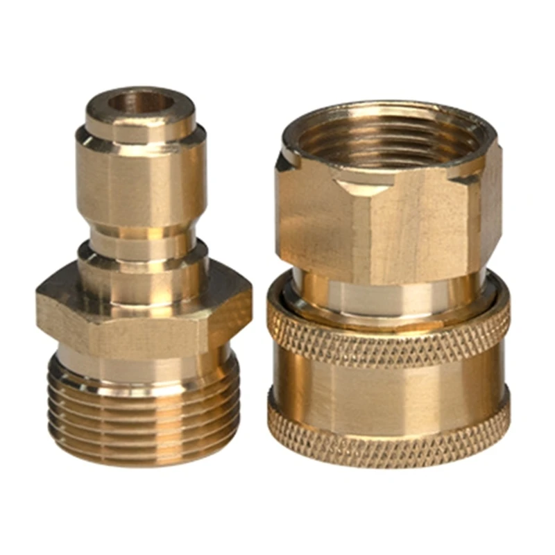 2pcs Brass Quick Connection Couplers M22 Female & Male Ends Brass Quick Connection Quick Installation for Easy Installation