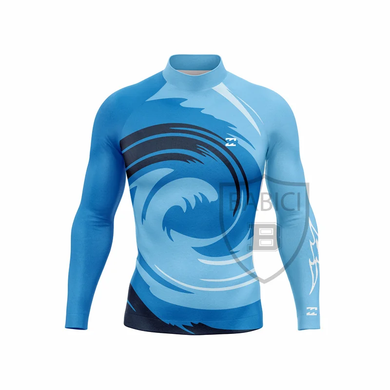 2023 Men\'s Long Sleeve Surfing Shirt Rashguard UV Protection Lycra Swimwear UPF Diving Suit Gym Cheerful Clothes