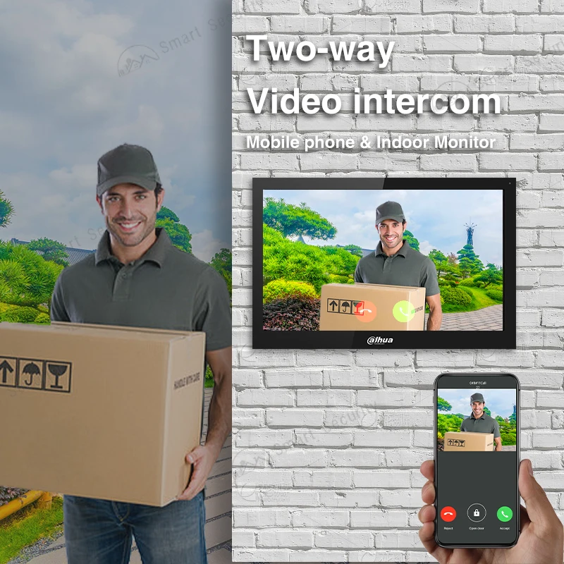 Imagem -02 - Dahua-multilang Android Wifi Video Intercom Monitor Interior Sistema de Visualização de Câmera Tela de 10 Campainha Bidirecional Falar Vth5341g-w