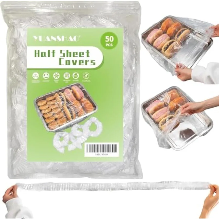 

100 очень больших крышек для чаш для расстойки хлеба Подходит для чаш до 20 дюймов Эластичные многоразовые пластиковые крышки для сковородок для выпечки