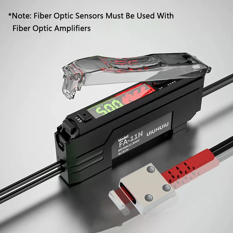 Matrix Optical Fiber Sensor 10-120mm Width Area Through Beam Sensor Fiber Optic Switch Rectangular Fiber Optic Sensor Surface