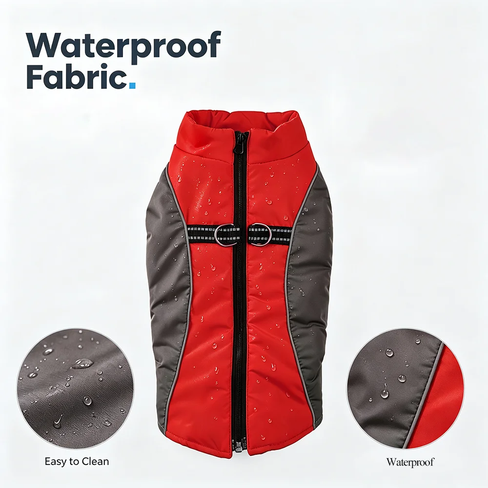 Winter Dog Clothes For Small Dogs Cats Waterproof Pet Warm Reflective Vest Jackets With D-ring Chihuahua French Bulldog Coats