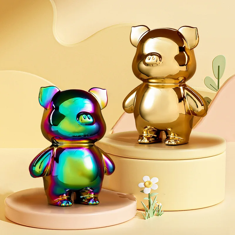 

New Creative Pig Piggy Bank Only In No Out Breakable Ceramic Elegant High End For Adults Men Women Money Saving Box Gift