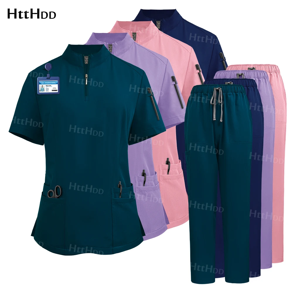 Beauty SPA Uniform Beauty Salon Manicurist Work Clothes Elastic Scrub Lab Coat Hot Sales Nurse Accessories Clean Dust-proof Wear