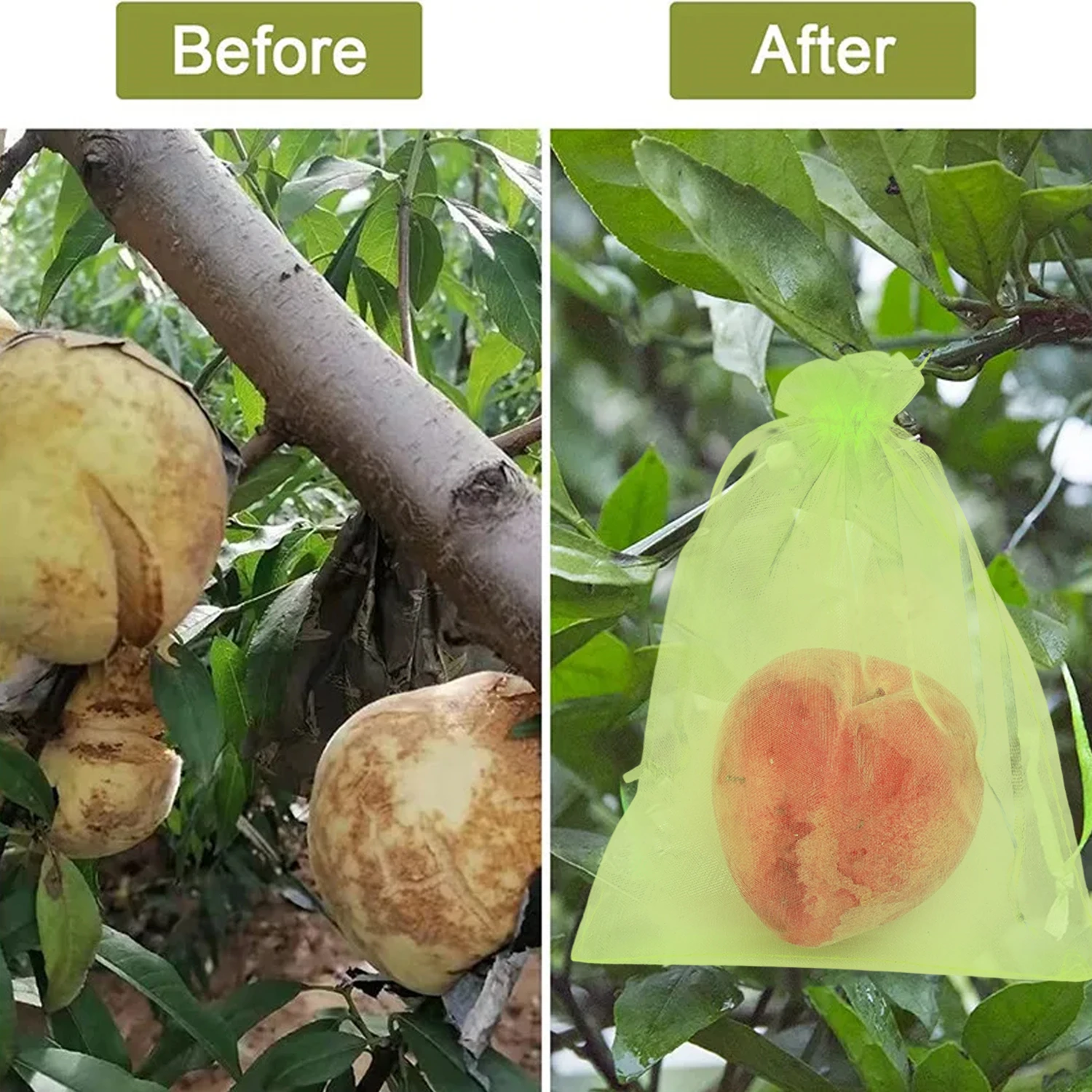 10-200Pcs Fruit Protection Netting Bags Plant Grow Bags Garden Anti-Bird Mesh Bag Vegetable Strawberry Grape Cover Garden Tools