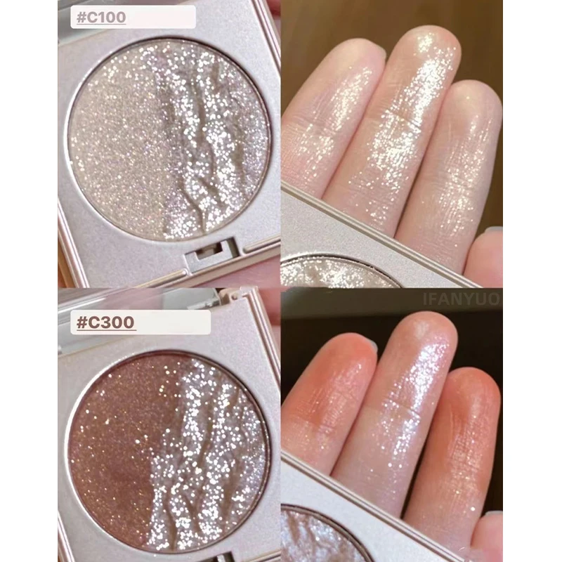 Long Lasting impermeável Glitter Eyeshadow, água luz, sentimento quebrado, perolado, maquiagem Highlighter, 2 cores