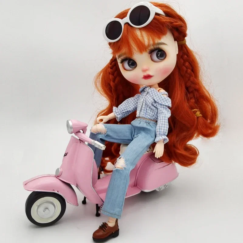 Blythe Doll Camisole Shirt Jeans Trousers for Ob24 Ob23 Azone Blyth Doll Clothes Suit Shoes