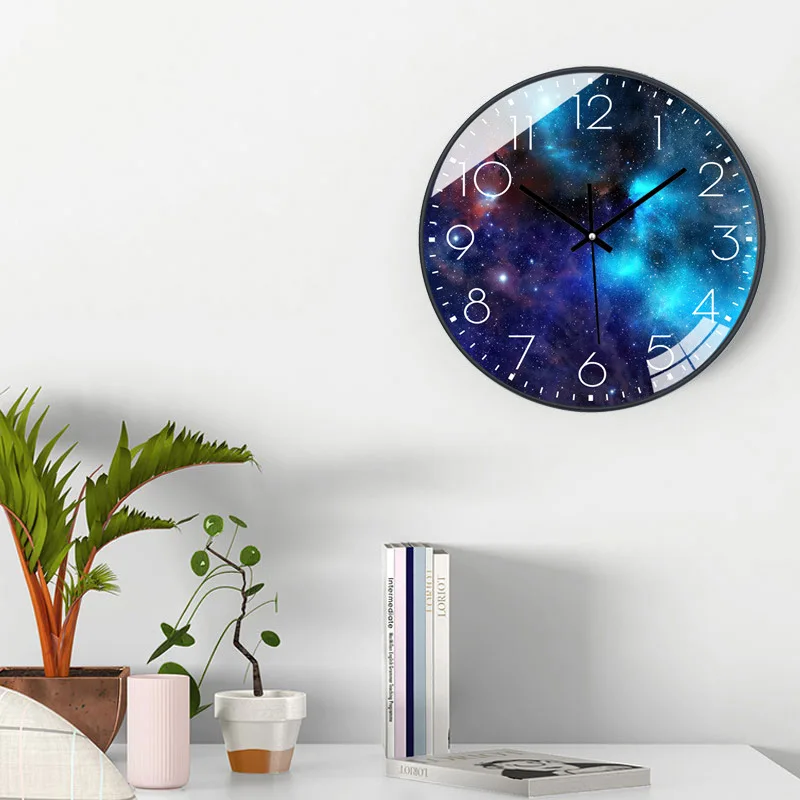 Creative European Style Wall Clocks Living Room Free Perforated Clock Household Silent Bedroom Quartz Clock Digital Modern Clock