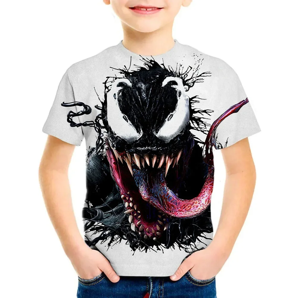 Boys/Girls New Summer Venom T-shirt Children Casual 3d Print T Shirt Funny Cool Boy Kids Marvel Tee Harajoku Streetwear Tops