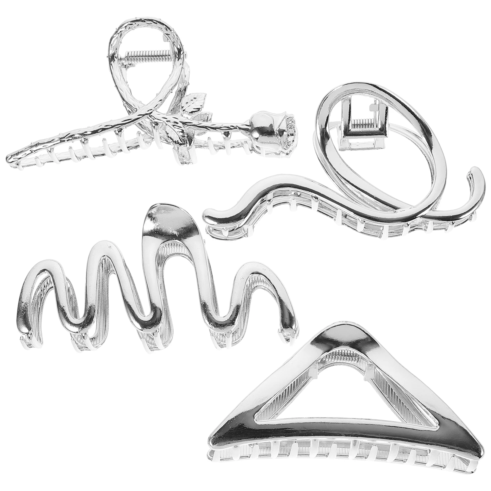 

4pcs Large Claw Clips Women'S Strong Hold Jaw Clamps For Thin Long Hair Durable Office Daily Dance Party Use Thick Hair