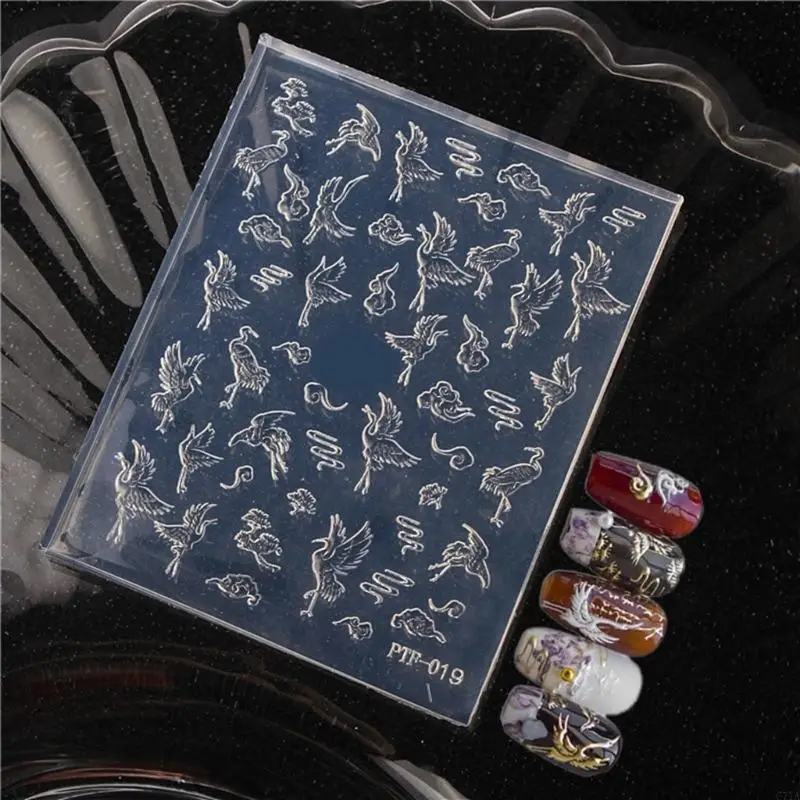 Reusable Art Template With Cranes Patterns For DIY 3D Accessories C71A