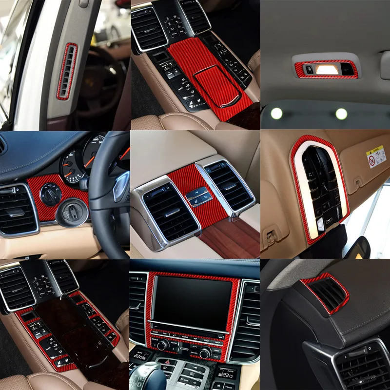 

Car Interior Carbon Fiber Central Control Instrument Panel Stickers For Porsche Panamera 2010-2016 Auto Accessories