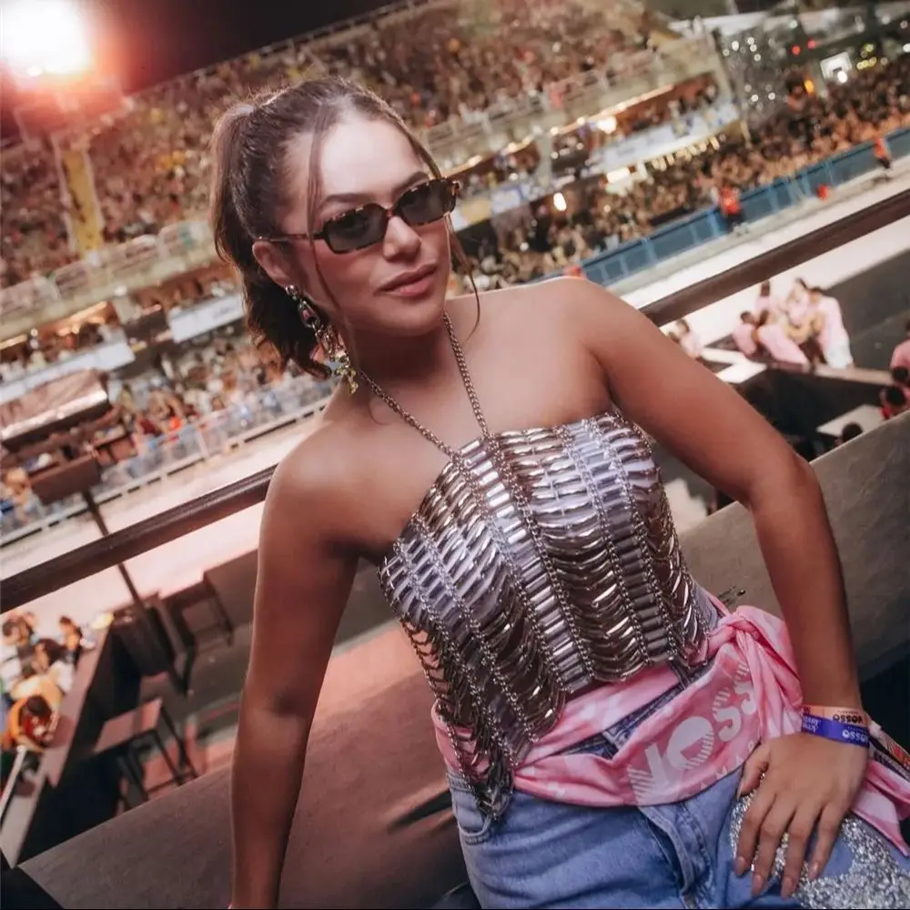 سلسلة جسم أكريليك عصرية متعددة الطبقات للنساء، سلسلة ترقوة مثيرة وفريدة من نوعها للحفلات والنوادي الليلية