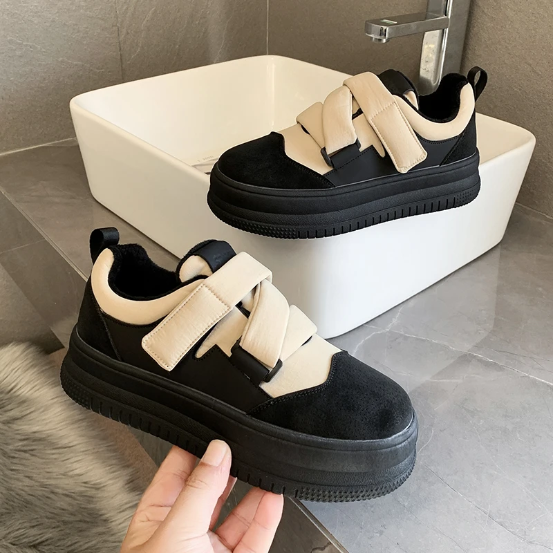 

Winter Shoes Women Wedge Basket 2023 Casual Female Sneakers Autumn Clogs Platform Round Toe Sports Cross Fall Creepers New