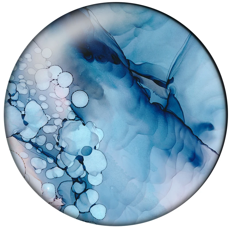 24pcs Watercolor Glass Cabochon Blue Green Grey Color Patterns Round Photo Glass Cabochon Demo Flat Back Making Findings H055