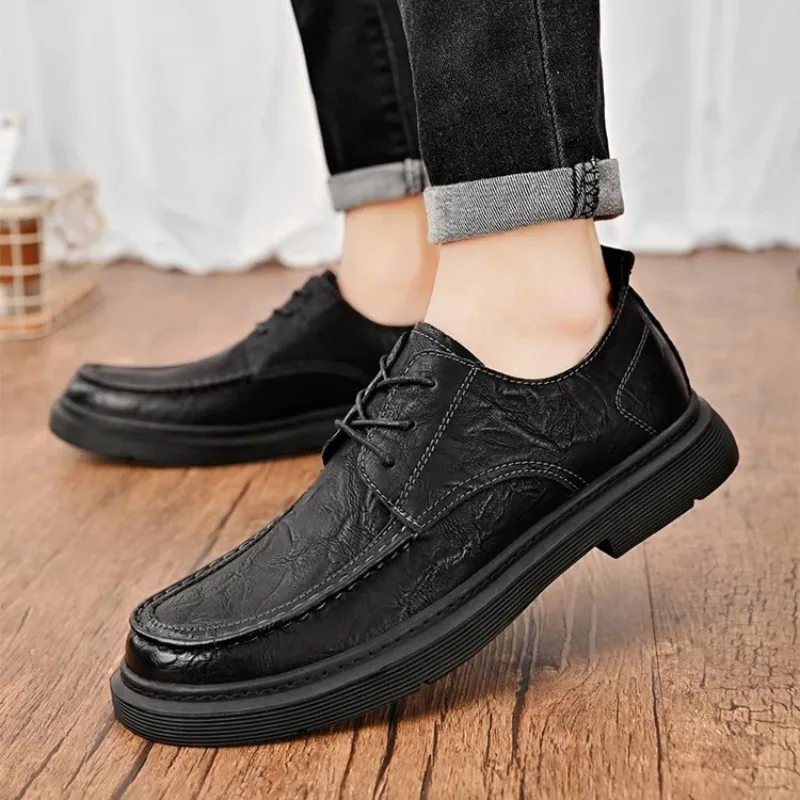 

High Quality Leather Shoes Man Luxury Design Slip on Man Dress Shoes Outdoor Wear-resistant Fad Casual Loafers Zapatillas Hombre