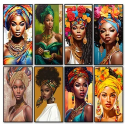 Headscarf African women Diamond Painting Full Round Diamond Art Mosaic Diy Cross Stitch Kit Embroidery portrait For Home Decor,